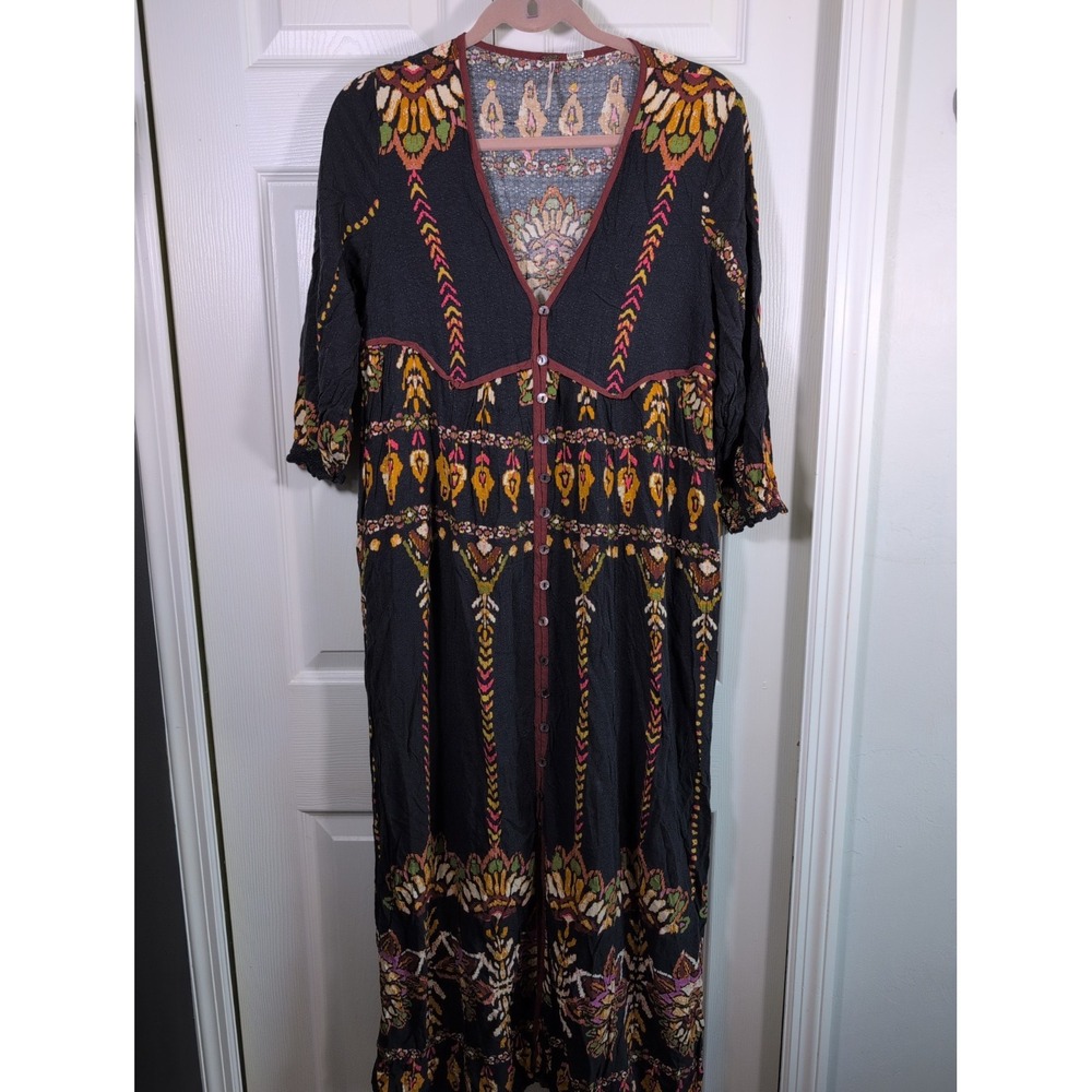 Free People foley black maxi dress or duster cardigan XS